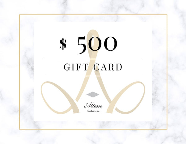 Altesse Cashmere best men's and women's cashmere $500 gift card