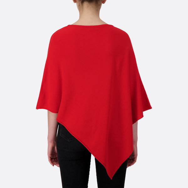 Altesse Cashmere best women's cashmere red scarlet poncho shawl
