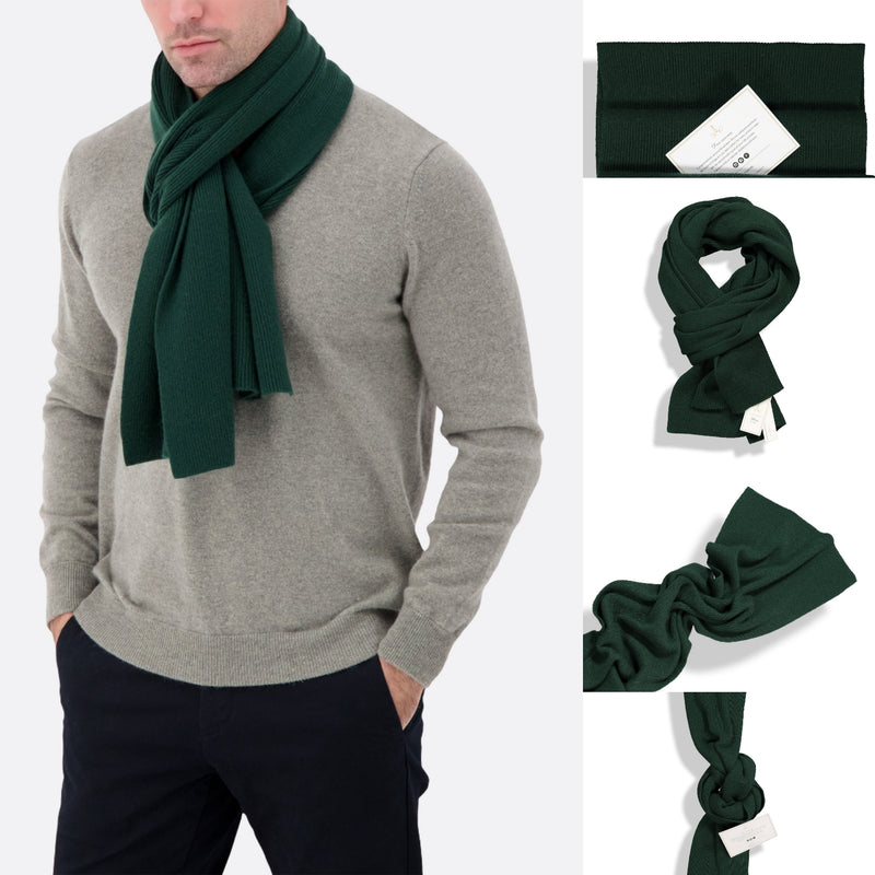 Altesse Cashmere green men's best cashmere scarf fashion gifts for him Toronto Ontario Canada