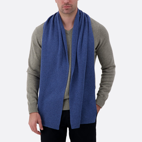 Altesse Cashmere best men's cashmere scarf blue jean