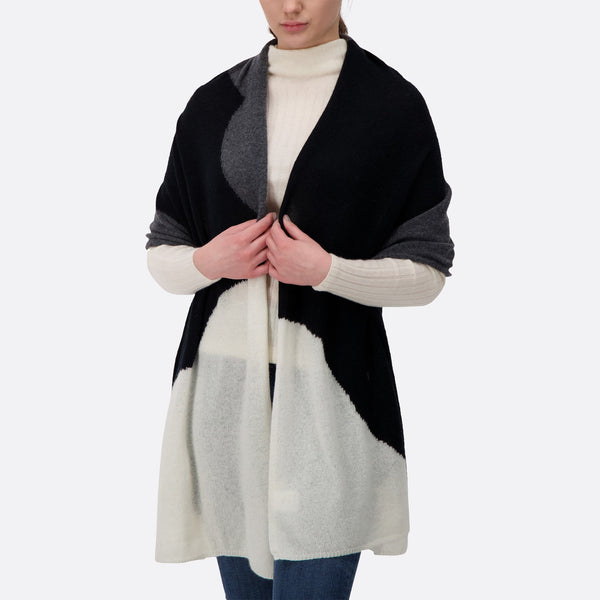 Altesse Cashmere best women's cashmere black multi shawl scarf