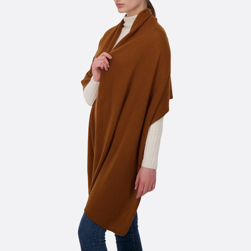 Altesse Cashmere best women's cashmere caramel brown shawl scarf