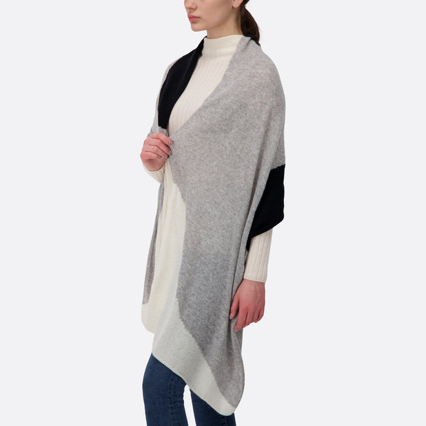 Altesse Cashmere best women's cashmere light grey multi shawl scarf