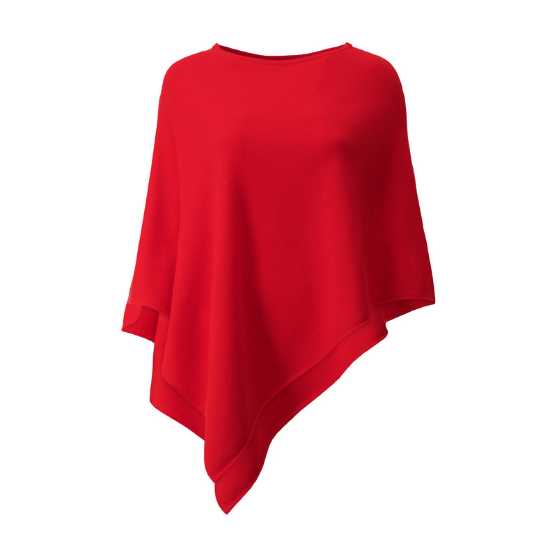 Altesse Cashmere best women's cashmere red scarlet poncho shawl